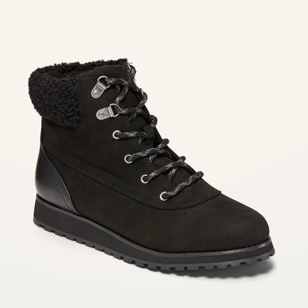 Faux suede hiking fashion boots